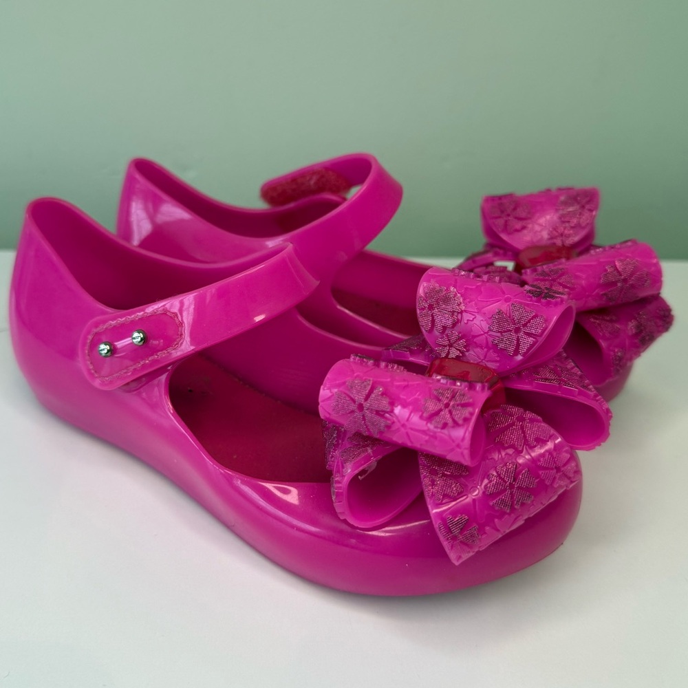 Mini Melissa Jelly Flats Ultragirl Sweet X Pink Ballerina Shoes, girls size 12 - Picture 2 of 9